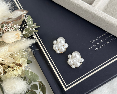 イヤカフ2種×パールビジュー　ピアス　イヤリング　卒園式　卒業式　入園式　入学式 e965d43e371f156e8191c95e24df4c