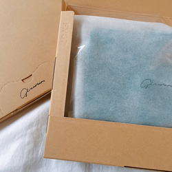 【サックスブルー】ひとりで着れるシンプルなキッズエプロン　子供エプロン　エプロンセット　三角巾　巾着袋 17枚目の画像