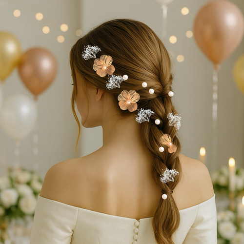 えり様 あじさい1輪 髪飾り プリザーブドフラワー 送料無料 髪飾り 花 プリザーブドフラワー セット 一輪パーツ ヘッド