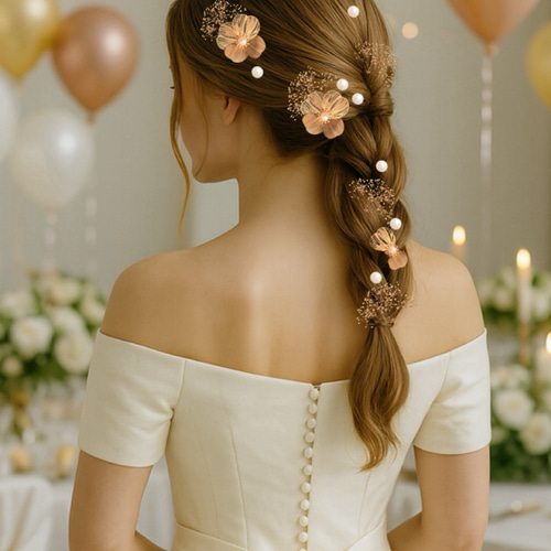 ウェディング　ヘアアクセサリー　ヘアパーツ　プリザーブド　発表会　七五三　結婚式 ウェディング ヘアアクセサリー ヘアパーツ プリザーブド 発表会