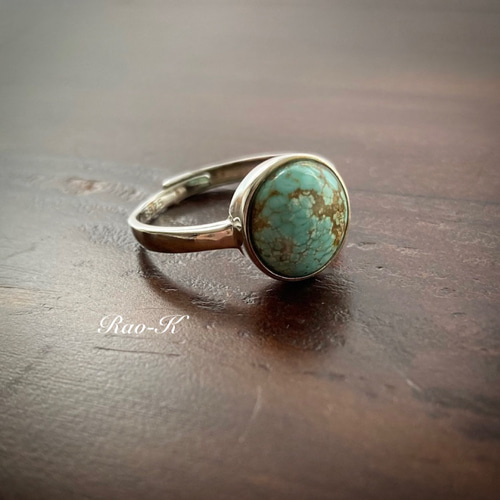✨UNISEX!silver925大人のシンプル・リング〜No.8ターコイズ 指輪  