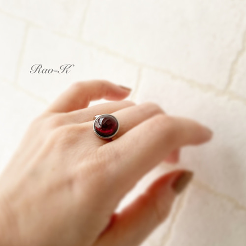 紅深＊ガーネット＊Silver925のリング＊Old American