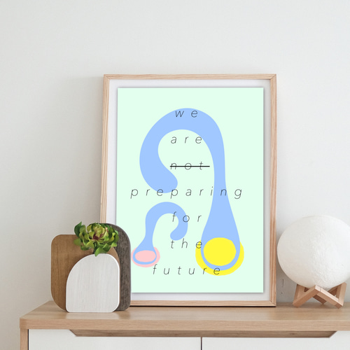 グラフィックデザインポスター future / 英語 ミントグリーン パステル