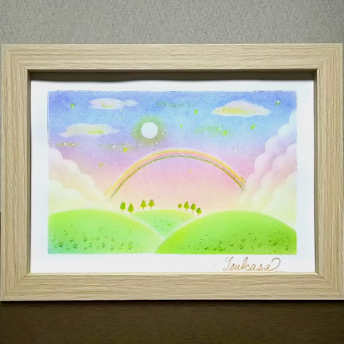 パステルアート 夜明けの虹 パステル画原画 絵画 T's Arts 通販 パステルアート 夜明けの虹 パステル画原画 絵画 T's Arts 通販