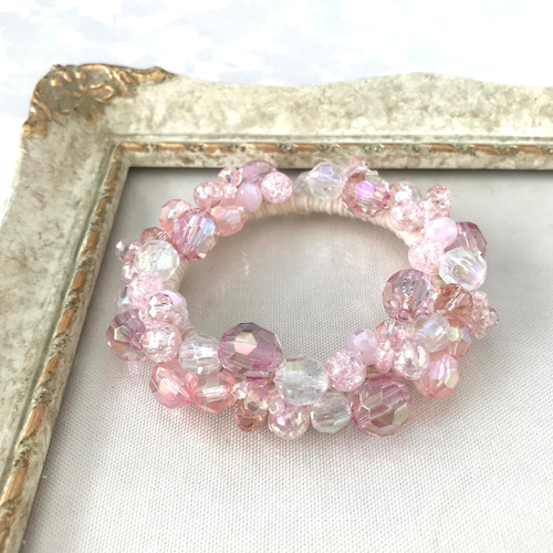 ライト ピンク の クロッシェ シュシュ ペール パステルカラー かぎ針