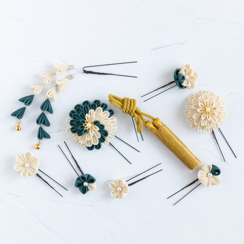 つまみ細工 髪飾り 成人式 結婚式 卒業式 753 振袖 着物 和装 前