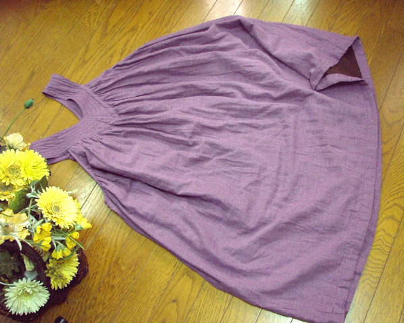 【M-5L】裝飾拼接成熟可愛 W紗吊帶背心連衣裙質感好 紫色小訂單也OK 第12張的照片