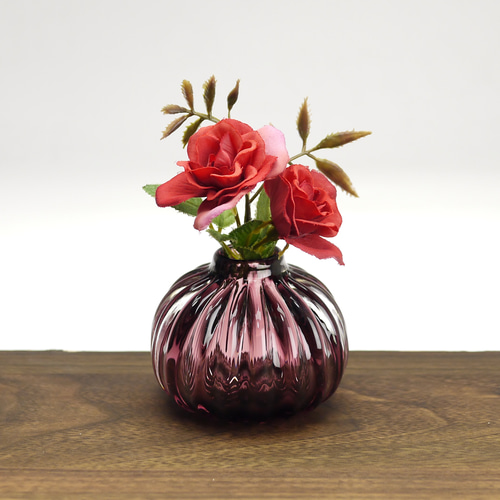 ドーム一輪挿し（あずき色） 一輪挿し・花瓶・花器 創作ガラス寺田 