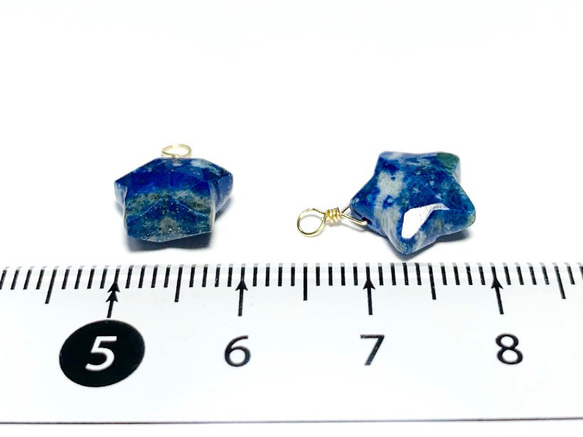 【天然石チャーム】ラピスラズリ　14kgf　スターカット　１個　ハンドメイド素材 5枚目の画像