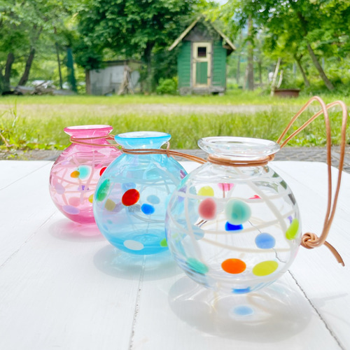 ヨーヨー花入れ アクア ＊ご注文前に在庫があるか質問してください