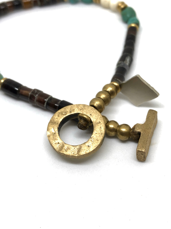【BG】Natural stone & Buffalo horn bracelet〈BG20B0003〉ブレスレット 4枚目の画像