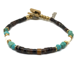 【BG】Natural stone & Buffalo horn bracelet〈BG20B0003〉ブレスレット 1枚目の画像