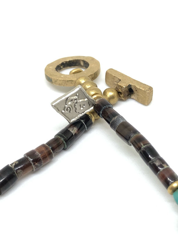 【BG】Natural stone & Buffalo horn bracelet〈BG20B0003〉ブレスレット 2枚目の画像