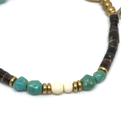 【BG】Natural stone & Buffalo horn bracelet〈BG20B0003〉ブレスレット 3枚目の画像