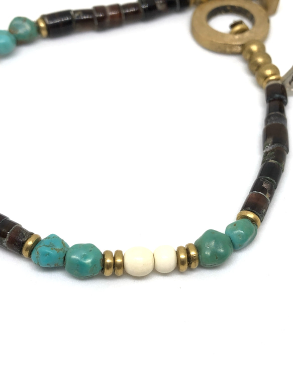 【BG】Natural stone & Buffalo horn bracelet〈BG20B0003〉ブレスレット 3枚目の画像