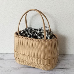 ちかこ　クラフトバンド　かごバッグ Let's make a patterned gift basket bag with a craftband