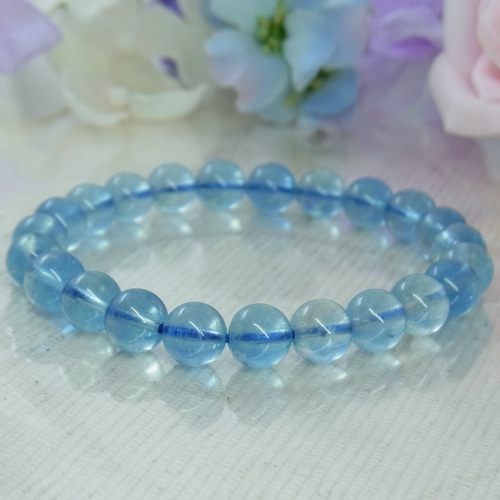 ◇宝石質 サンタマリア アクアマリン ブラジル産 8ミリ◇深海の神秘