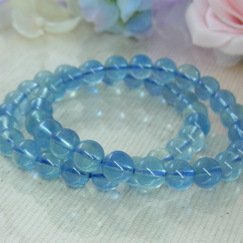 ◇宝石質 サンタマリア アクアマリン ブラジル産 8ミリ◇深海の神秘