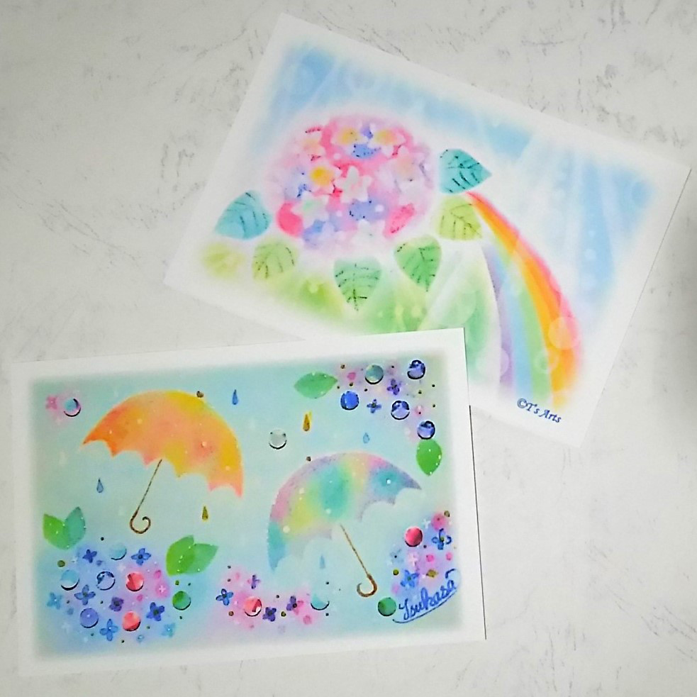 A4サイズ 花と太陽のパステル画