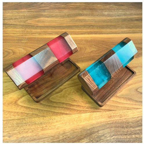 高級 レジンウォッチスタンド【ウォルナット】 その他インテリア雑貨