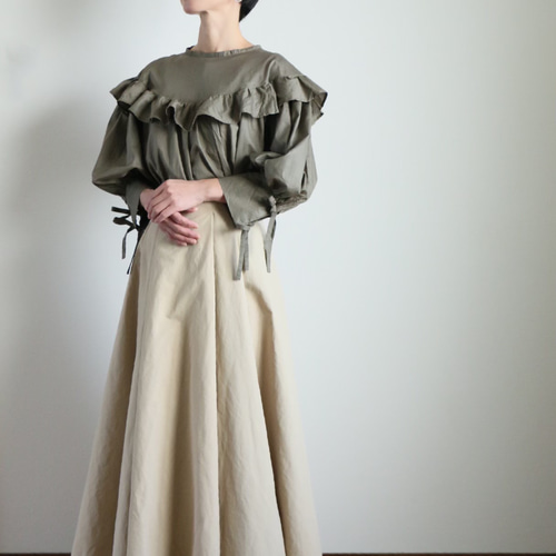 受注製作】ランダム7枚はぎ ハイウエスト 八の字ラインフレアスカート