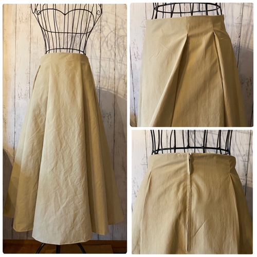 受注製作】ランダム7枚はぎ ハイウエスト 八の字ラインフレアスカート