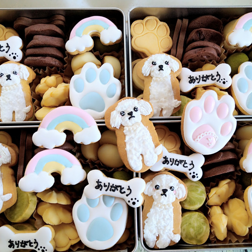 すあま様限定パネル マカロンタワー犬 　フルーツサンデー 【ハンカチ受付】 すあま様限定パネル マカロンタワー犬 フルーツサンデー 【ハンカチ