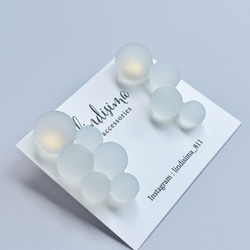 Transparent bubble earrings/ クリアで涼しげ　透明な泡ピアス　イヤリング　氷　バブル　 6枚目の画像