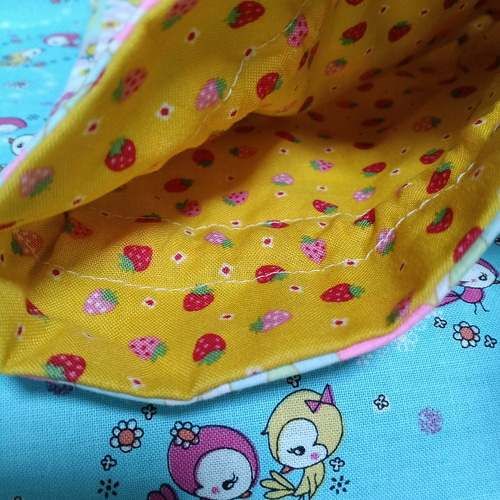 3K-12 おとめちっくレトロガール♥巾着袋 コップ袋 給食袋 マスク  