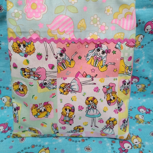 3K-12 おとめちっくレトロガール♥巾着袋 コップ袋 給食袋 マスク  