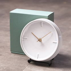 陶器の壁掛け時計　GLAZED CLOCK　ペールグレー 8枚目の画像