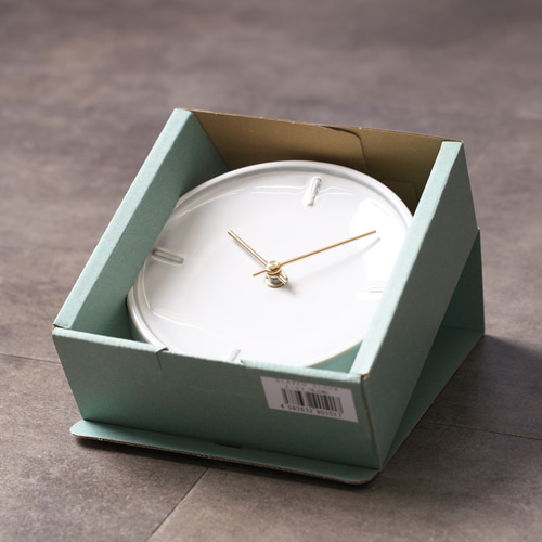 陶器の壁掛け時計 GLAZED CLOCK ペールグリーン 掛け時計