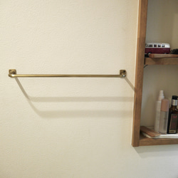 タオルハンガー W470 真鍮タオルバー タオルバー/真鍮/壁掛けラック 2枚目の画像