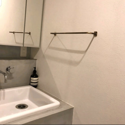 タオルハンガー W470 真鍮タオルバー タオルバー/真鍮/壁掛けラック 5枚目の画像