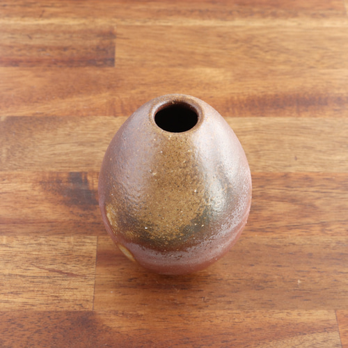 美品　陶器　焼物　花瓶　花器　まるでたまごの様な　フラワーベース　生花 wb-f-8.jpg