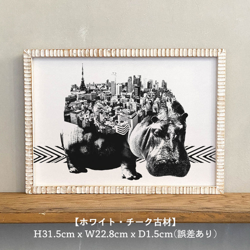 アンティークアート 動物のイラスト 木製フレーム付き Amazon.co.jp: Widlife 木製フレーム付きウォールアート 川の