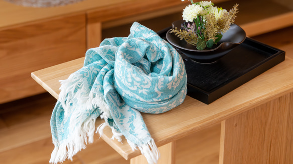 【特集掲載】トルコ・タオル・ペシュテマル・アラベスク・ミントグリーン・再販 9枚目の画像