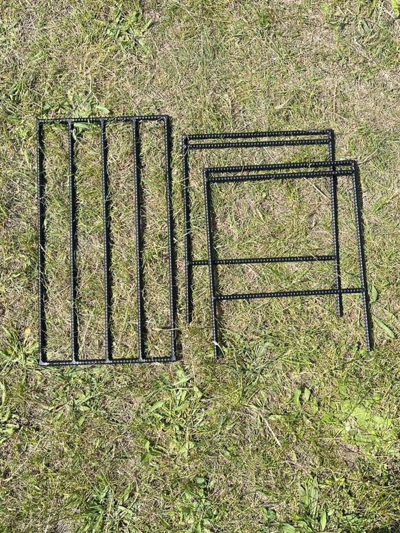 スノーピーク 焚き火台L用　アイアンレッグ　ロストル&スタンド　WIDEタイプ　ソロキャン調理台　アイアンラック 5枚目の画像