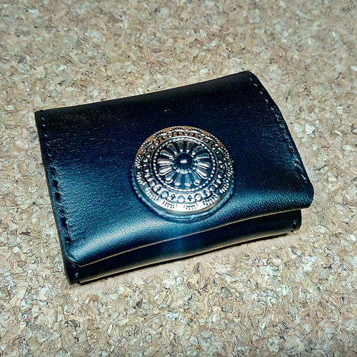 コンチョ付きコインケース 小銭入れ 男女兼用 本革 ヌメ革 サドル