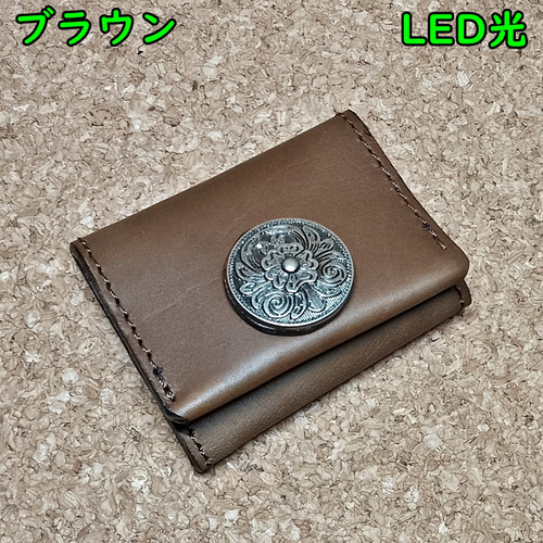 コンチョ付きコインケース 小銭入れ 男女兼用 本革 ヌメ革 サドル