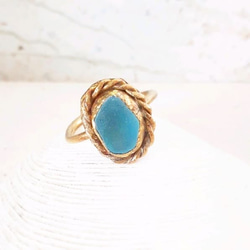 【12号調整可能】seaglass brass ring 6枚目の画像