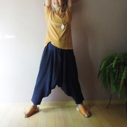 【SALE】asana ユニセックス草木染めTシャツ314●泥染めディン 2枚目の画像