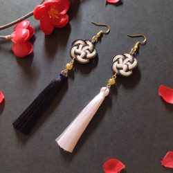 ☆❤️ 水引　水引き　タッセル　ピアス　イヤリング　洋装　和装　着物　梅結び 梅結びとタッセルのピアス(イヤリング)(色オーダー可)【水引【成人式