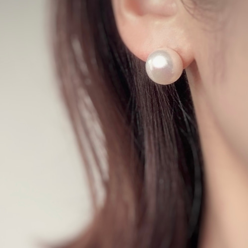 高品質 淡水パール スタッドピアス