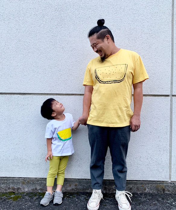 パパとお揃いコーデ2枚セット☆彡 モノクロすいか メンズ＆キッズベビーTシャツ ☆父の日Gift ☆お得なセット割引☆ 14枚目の画像