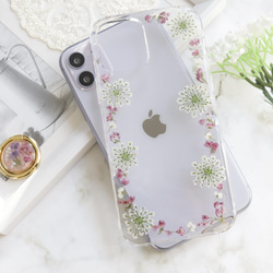 Marieページ⭐︎押し花ケース ガーリー フレーム 押し花スマホケース iPhoneケース Android Galaxy