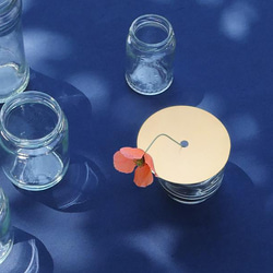 【フラワースカーフ 丸（真鍮）】　- 空き瓶に載せるフラワーベース - 14枚目の画像