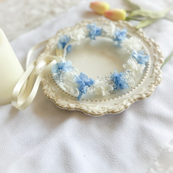 【送料無料】ベビー　キッズ　花冠　~blue silver~  花かんむり　はなかんむり　結婚式　子供用　誕生日 7枚目の画像