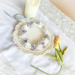 【送料無料】ベビー　キッズ　花冠　~lavendersilver~  花かんむり　はなかんむり　結婚式　子供用　誕生日 7枚目の画像