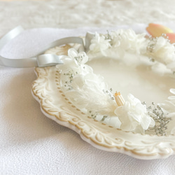 【送料無料】ベビー　キッズ　花冠　~platinum white~  花かんむり　はなかんむり　結婚式　子供用　誕生日 6枚目の画像